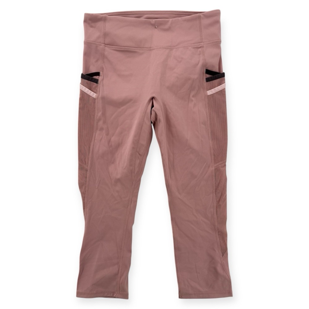 Fabletics Trinity Mesh Crop‎ Leggings Womens Small Pink Mid Rise Powertouch NWT